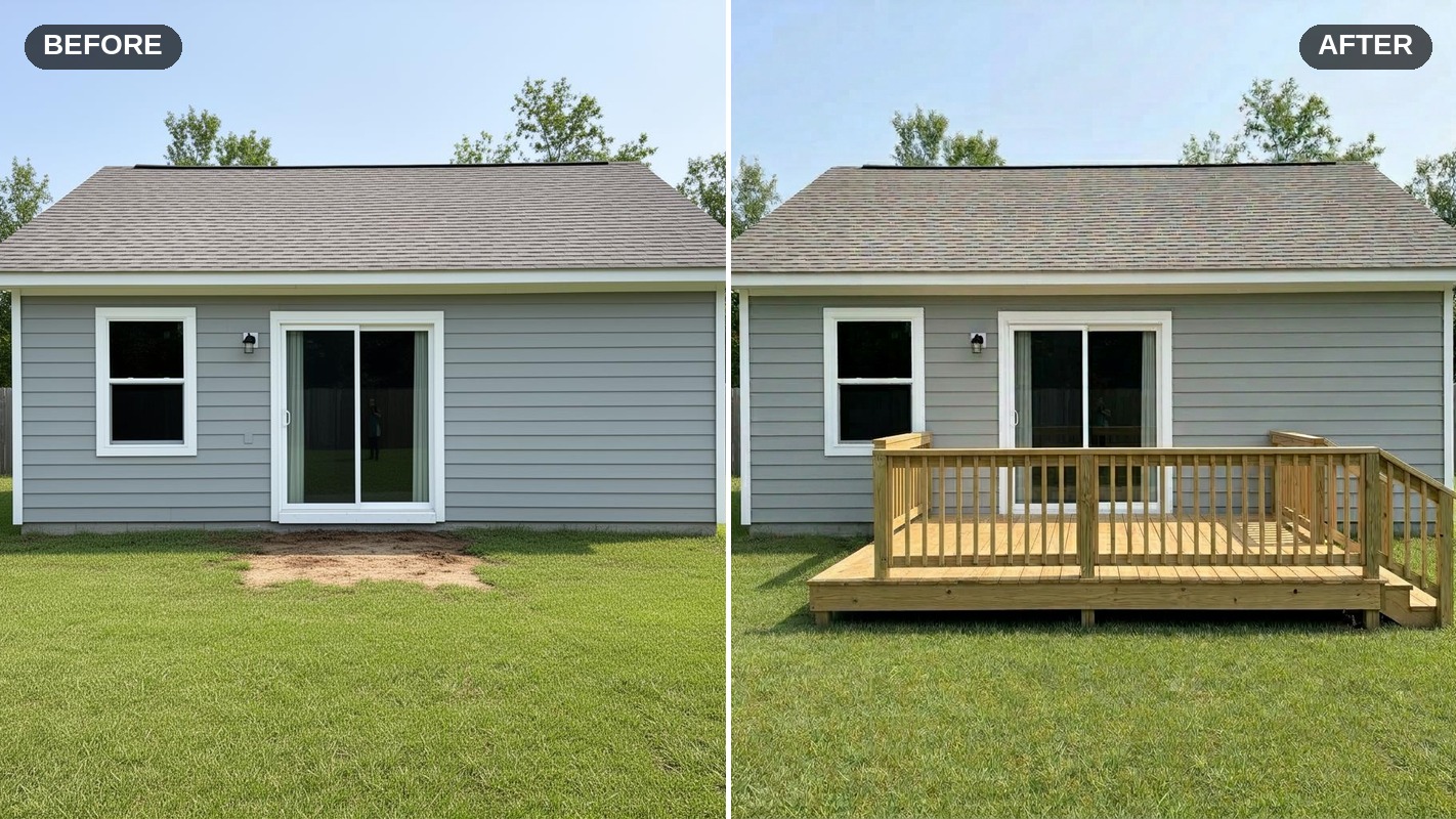 Before and after — Custom Deck Build