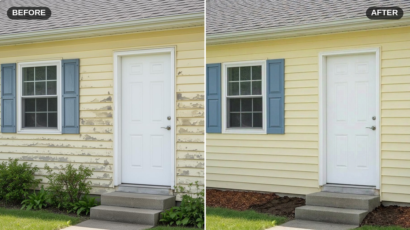 Before and after — Exterior Painting